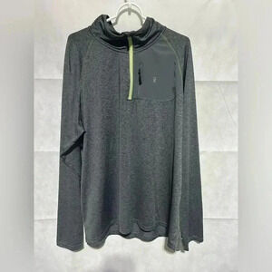 Little Donkey Andy Pullover Mens 1/4 Zip Lightweight Gray Yellow Size 3XL EEUC!